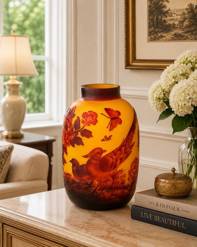 Vase gallé stil aus cameo - aus,