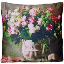 Kissenhülle Kissenbezug 40 x 40 Kissen Dekokissen Sofakissen Sommer Rosen Rosa