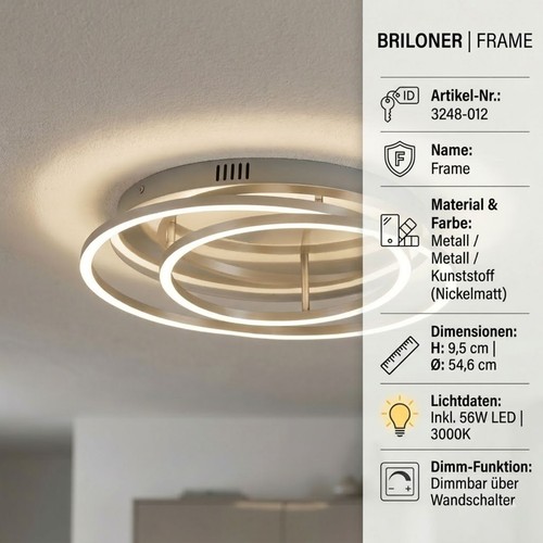 Deckenlampe briloner frame led - deckenlampe,