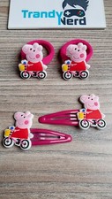 Haargummi/Haarspangen f. Peppa Wutz Fans. Doppelpack Set. Mädchen Geburtstag
