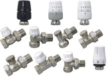 Thermostatventil Heizkörper 1/2" 3/4" Vorlauf Rücklauf Ecke Durch Thermostatkopf