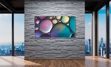 WANDBILDER ALURAHMEN ABSTRAKT BILD XXL 150x80 MODERN WOHNZIMMER BUBBLES BUNT