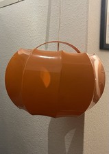 Pendelleuchte 70er Jahre Kunststoff Ilka Plast Orange Space Age, Top Zustand