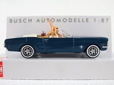 Busch 47528 Ford Mustang Cabrio m. 2 Figuren (1964) in ozeanblau 1:87/H0 NEU/OVP