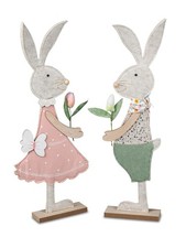 2er Set Dekofiguren Hasen