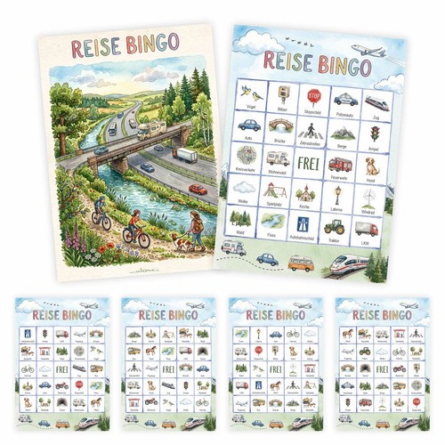 Reise bingo 10 bingokarten - 10,