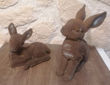 Gartenzwerg Rehkitz & Hase  Kunststoff 20 cm - 27 cm Hoch