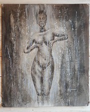 Nr.: 1209 Abstraktes Ölgemälde Malerei Oil Painting Porträt Erotik nackte Frau