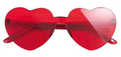 Rote herzbrille amor liebe - rote,