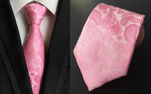 Krawatte pink paisley herren - krawatte,
