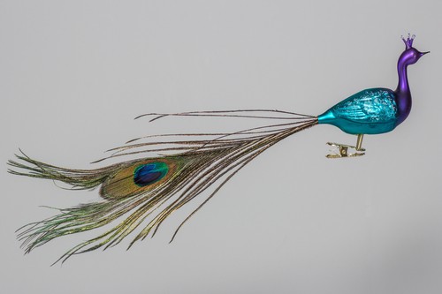 Pfau christbaumschmuck glas - christbaumschmuck,