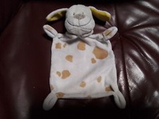 Nicotoy by Simba Schmusetuch Kuscheltuch Hund in Weiß Gelb mit Braune Flecken