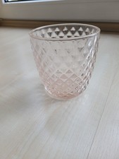 Windlicht Glas Hell Rosa Transparent 8,5cm Hoch 8,5cm Durchmesser 