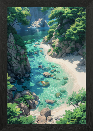 Anime strand gerahmtes - anime,