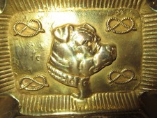 Staffordshire Bull Terrier Aschenbecher oder Schale massiv Metall 460 g, ashtray