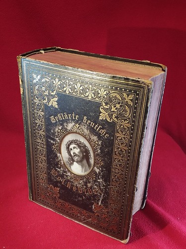 Antikes buch bibel erklärte - antikes,