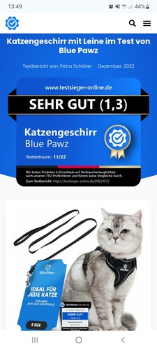 Neu blue paws katzengeschirr - blue,