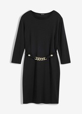 Jerseykleid Gr. 36/38 Schwarz Damenkleid Casual-Kleid Langarmkleid Neu