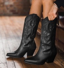 Neu Thursday Boot Company schwarze Damenstiefel Rodeo Westernstiefel Größe 7,5