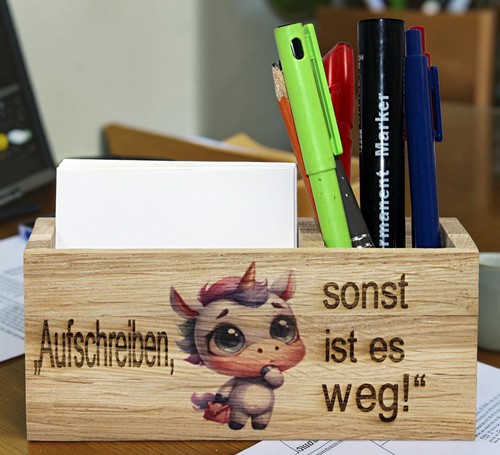 Notizzettelhalter eiche mit - notizzettelhalter,