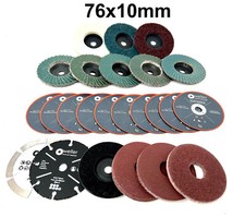 36 teiliges Zubehör SET für Mini akku Winkelschleifer 76x10mm Trennscheibe