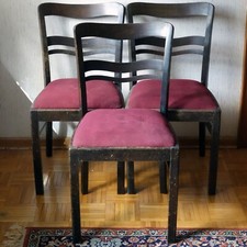 3 Polsterstühle Art Deco Holz