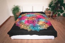 Wandtuch Black Hamsa bunt Wandteppich Goa Indien Wandbehang Tapisserie