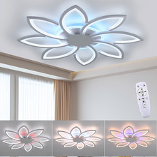 90W LED Deckenleuchten mit Fernbedienung RGB Dimmbar Modern Deckenlampe Weiß DE