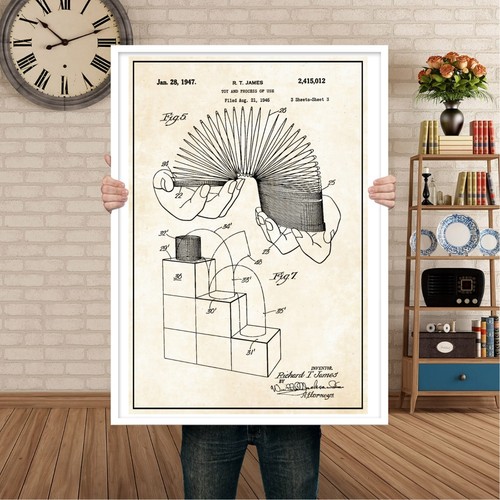 Slinky patent wandbild poster - slinky,