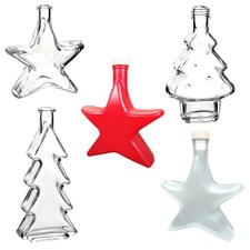 Glasflaschen 200 ml in Stern- und Tannen-Form - Dekoflaschen für Weihnachten
