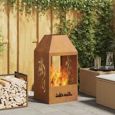 Feuerstelle Cortenstahl euerstelle Feuerkorb Terrasse Balkon Holz Ofen Kamin Neu