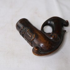 Historischer Monogramm Wappen Meerschaum Pfeifenkopf 11 x 11 cm     C17