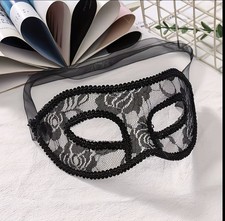 Maske spitze schwarz - schwarz, halloween