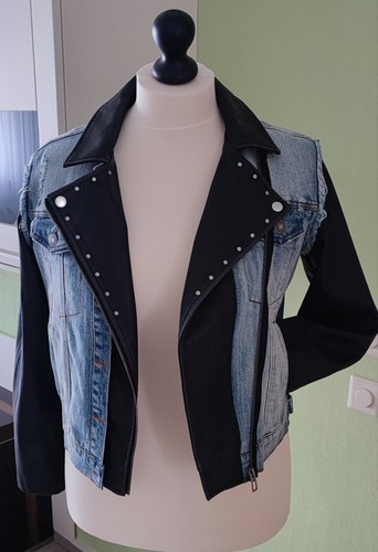 Schicke jeans kunstlederjacke - schicke, jeans/kunstlederjacke
