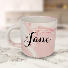 Personalisierter Kaffee Teebecher mit Namen Rosa Marmor - Küche Home Tasse Getränk