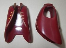 06055V, 2x Mantel, Reitermantel, lange Jacke, rotbraun, bedruckt