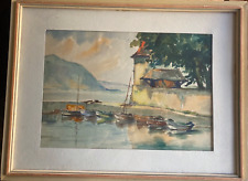 ::AQUARELL BOOTE AM UFER VOR