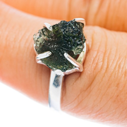 Moldavit ring größe 5 - moldavit, 7,5