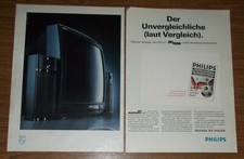 Seltene Werbung + Postkarte vintage PHILIPS MATCHLINE 2070 VT Fernseher 1990