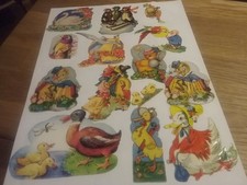 alte Oblaten Glanzbilder Konvolut schön Enten viele Vögel