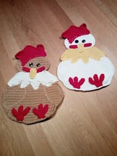 Motiv Topflappen Hahn, Huhn, Hühner ,   100 % Baumwolle, deko