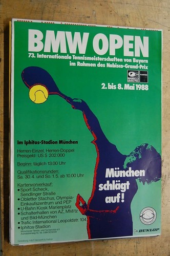Plakat tennis bmw open 1988 - plakat,