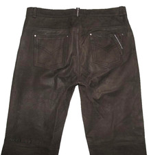 " DAKOTA " Herren-  LEDERJEANS / Nubuk- Lederhose dkl.- braun ca. W36-37 / L31