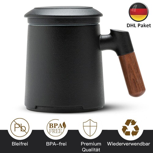Teetasse mit deckel und sieb - mit,