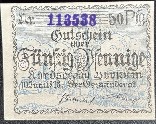 Pfennig insel borkum 1918 - insel,