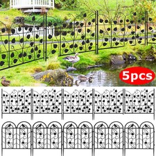 5er Teichzaun Set  Gartenzaun Metall Zaunelemente Gitterzaun Oberbogen Steckzaun