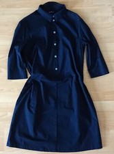 Neu: Charles Robertson Baumwollkleid Kleid Langarm  Gr . 44, dunkelblau.