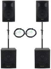 DJ PA Aktiv Komplett Anlage Gesangsanlage Set 2x 18" Subwoofer 2x 15" Hochtöner