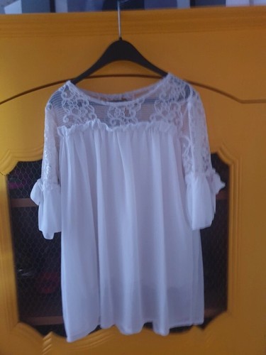 Damen bluse m spitze - m,