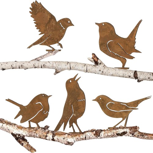 5vögel rostige vögel deko - rostige,